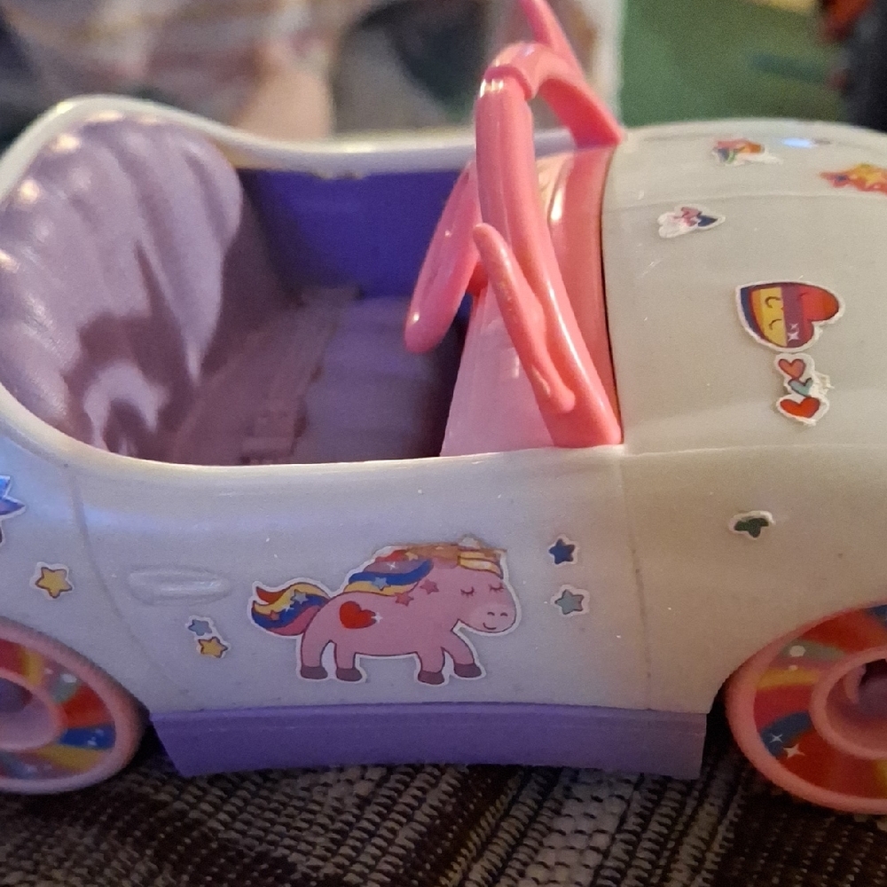 Mattel Chelsea White Pink & Purple Convertible Toy Car - Picture 3 of 8